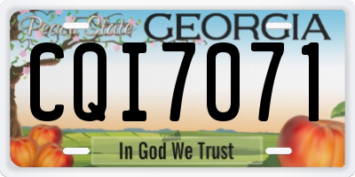 GA license plate CQI7071