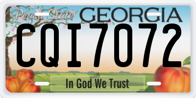 GA license plate CQI7072
