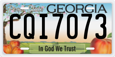 GA license plate CQI7073