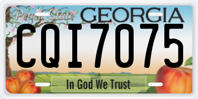 GA license plate CQI7075