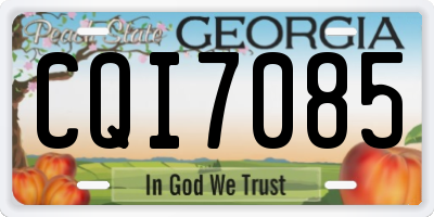 GA license plate CQI7085