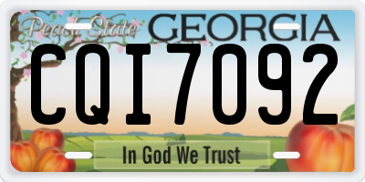 GA license plate CQI7092