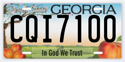 GA license plate CQI7100