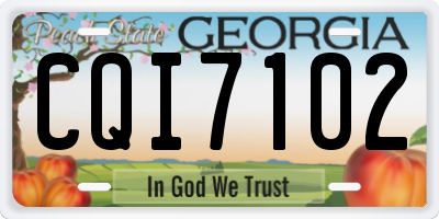 GA license plate CQI7102