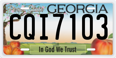 GA license plate CQI7103
