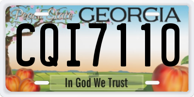 GA license plate CQI7110