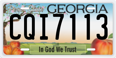 GA license plate CQI7113