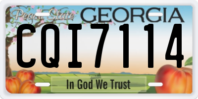 GA license plate CQI7114