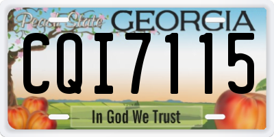 GA license plate CQI7115