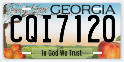 GA license plate CQI7120