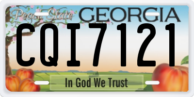 GA license plate CQI7121