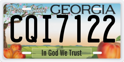 GA license plate CQI7122