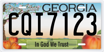 GA license plate CQI7123