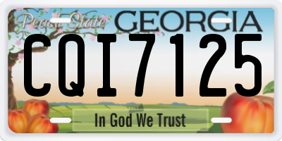 GA license plate CQI7125