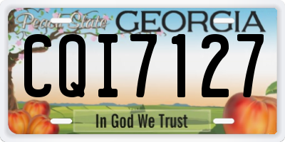 GA license plate CQI7127