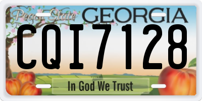 GA license plate CQI7128