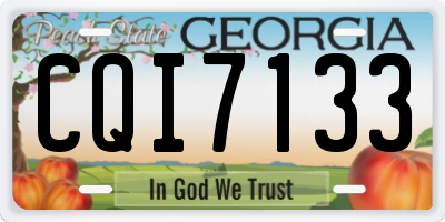 GA license plate CQI7133