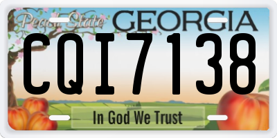 GA license plate CQI7138