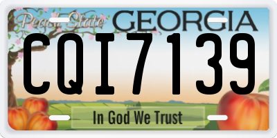 GA license plate CQI7139