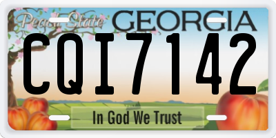 GA license plate CQI7142