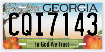GA license plate CQI7143