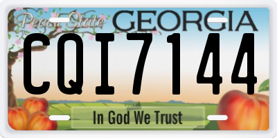 GA license plate CQI7144
