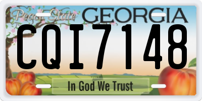 GA license plate CQI7148