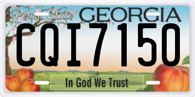 GA license plate CQI7150