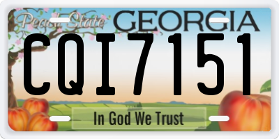 GA license plate CQI7151