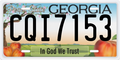 GA license plate CQI7153