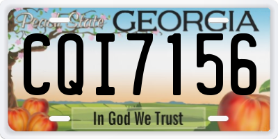 GA license plate CQI7156