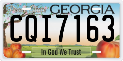 GA license plate CQI7163