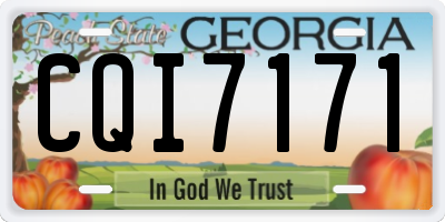 GA license plate CQI7171