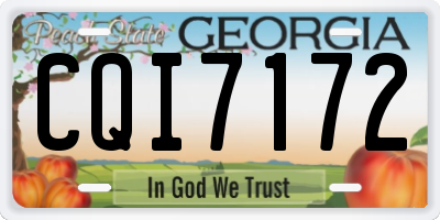 GA license plate CQI7172