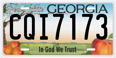 GA license plate CQI7173