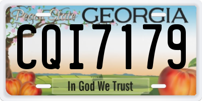 GA license plate CQI7179