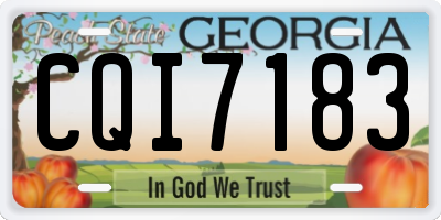 GA license plate CQI7183