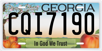 GA license plate CQI7190