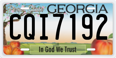 GA license plate CQI7192