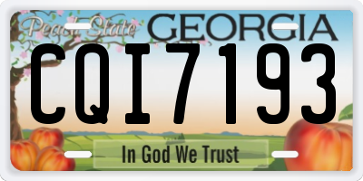 GA license plate CQI7193