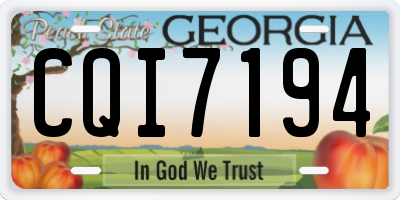 GA license plate CQI7194