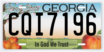 GA license plate CQI7196