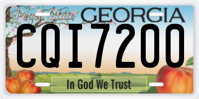 GA license plate CQI7200