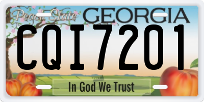 GA license plate CQI7201