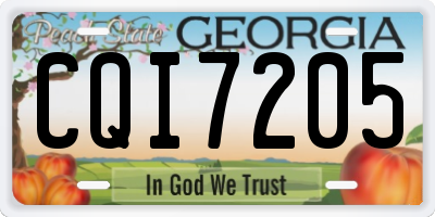 GA license plate CQI7205