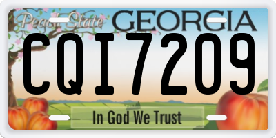 GA license plate CQI7209