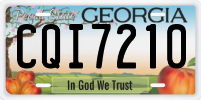 GA license plate CQI7210