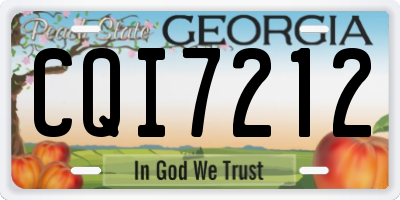 GA license plate CQI7212