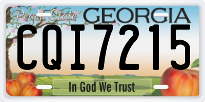 GA license plate CQI7215