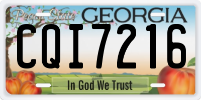 GA license plate CQI7216